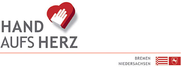 Logo des Erste Hilfe Wettbewerbs Hand aufs Herz