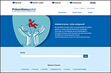 Bild der Startseite des Internetauftritts Präventionsportal.de