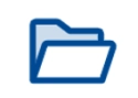 Piktogramm eines Ordners in der Farbe blau